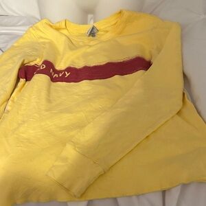 Old Navy Kids Yellow and Red Long Sleeve Tee